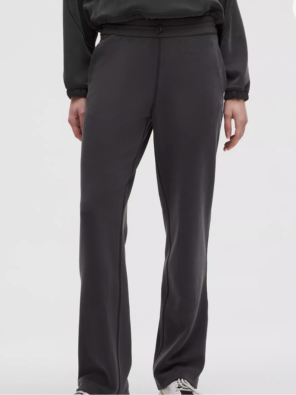 lululemon softstreme high rise  Black/gray Flare Pants